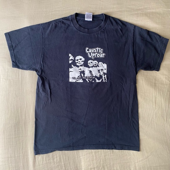Caustic Uproar, San Diego punk band, men’s large, used t-shirt - Picture 1 of 5